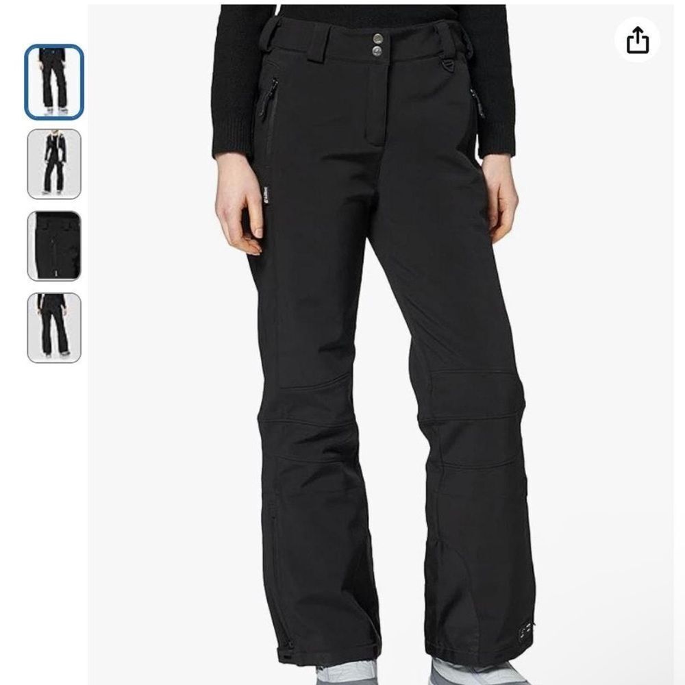 Killtec Black Wide Leg Lined Insulated Waterproof Nylon Snow Pants (Size: 10)